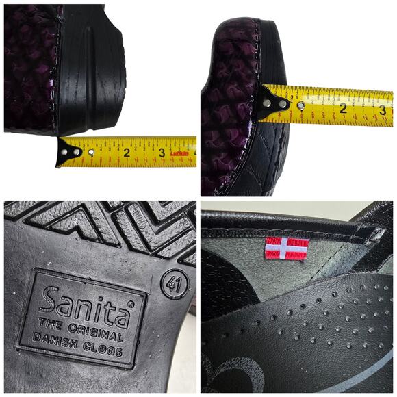 Purple Clogs Sanita Professional Dory Size EU41 US 10 Patent Leather Scales - Picture 8 of 15